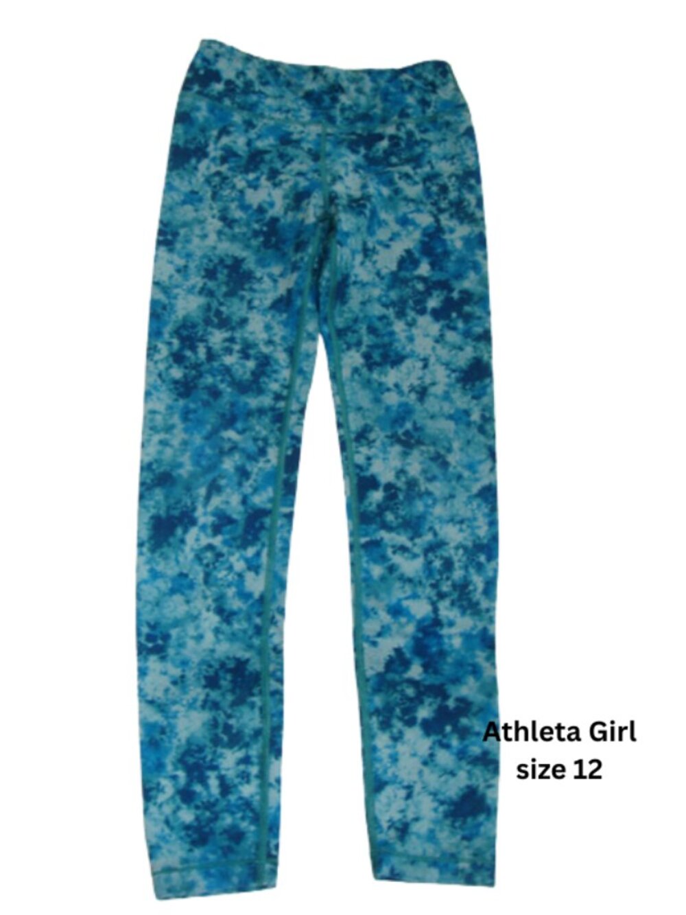 Athleta Girl Blueish Green Tie-Dye Jeggings drawstring